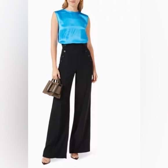 NWT MARELLA Sleeveless Blue Silk Blouse Size 6 - Picture 2 of 10